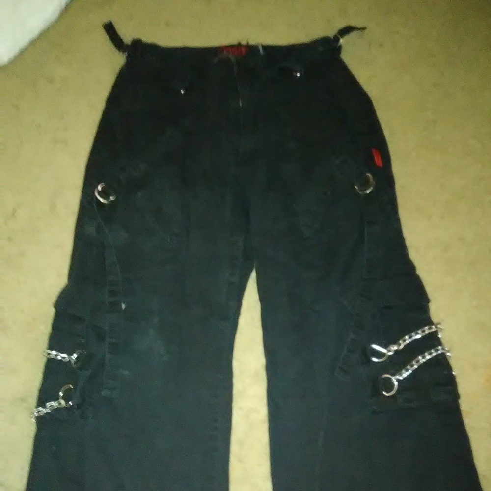 🎶💀Black Tripp pants with chains🎶💀